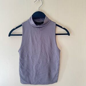 Sleeveless Mock Neck Top in Gray